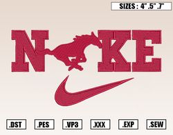 Nike x SMU Mustangs Embroidery Designs, NCAA Embroidery Design File Instant Download