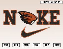 Nike x Oregon State Beavers Embroidery Designs, NCAA Embroidery Design File Instant Download