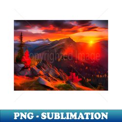 A red sunset landscape - Exclusive Sublimation Digital File - Bring Your Designs to Life