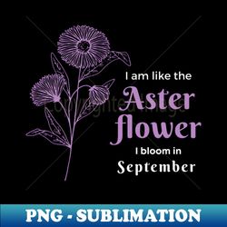 aster flower September babies - High-Resolution PNG Sublimation File - Enhance Your Apparel with Stunning Detail