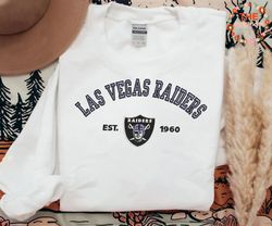 NFL Las Vegas Raiders Logo Embroidered Sweatshirt, NFL Logo Sport Embroidered Sweatshirt, NFL Embroidered Shirt