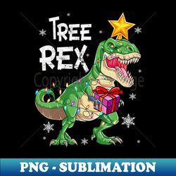 Christmas Dinosaur Tree Rex Pajamas Men Boys Kids Xmas - Modern Sublimation PNG File - Stunning Sublimation Graphics