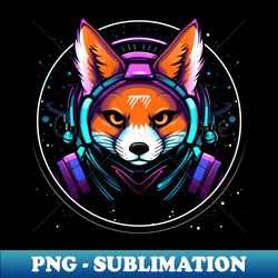 space fox neon cosmic galaxy animal astronauts - high-quality png sublimation download - perfect for sublimation mastery