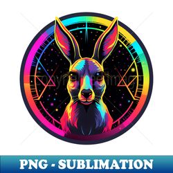 space kangaroo neon galaxy animals - sublimation-ready png file - stunning sublimation graphics