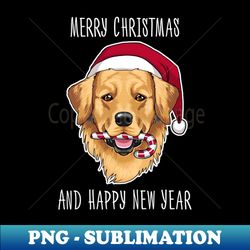 Merry Xmas for golden retriever lover - Decorative Sublimation PNG File - Boost Your Success with this Inspirational PNG Download