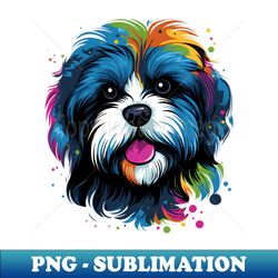 Colorful Havanese Pop Art Puppy Dog Face - Elegant Sublimation PNG Download - Spice Up Your Sublimation Projects