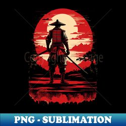 Shadow ninja samurai warrior staring at sunset - PNG Sublimation Digital Download - Fashionable and Fearless