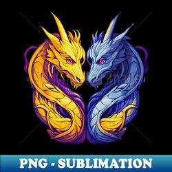 Dragons Face to Face - PNG Transparent Sublimation File - Enhance Your Apparel with Stunning Detail