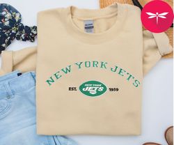 NFL New York Jets Logo Embroidered Sweatshirt, NFL Logo Sport Embroidered Sweatshirt, NFL Embroidered Shirt