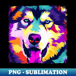 Alaskan Malamute Pop Art - Dog Lover Gifts - Special Edition Sublimation PNG File - Fashionable and Fearless