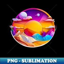 sunset 3d landscape artwork - stylish sublimation digital download - bring your designs to life
