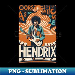 Jimi Hendrix Retro - Unique Sublimation PNG Download - Unlock Vibrant Sublimation Designs