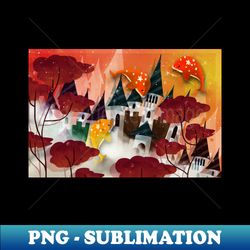 dreaming dolphin landscape - decorative sublimation png file - perfect for sublimation art