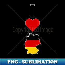I Love Germany Vertical I Heart Country Flag Map - Creative Sublimation PNG Download - Unlock Vibrant Sublimation Designs