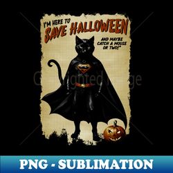 Heroic Black Cat - Sublimation-Ready PNG File - Transform Your Sublimation Creations