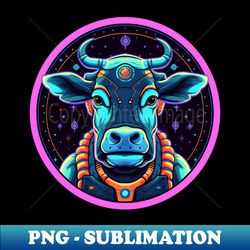 space cow astronaut cosmic neon galaxy animals - aesthetic sublimation digital file - spice up your sublimation projects