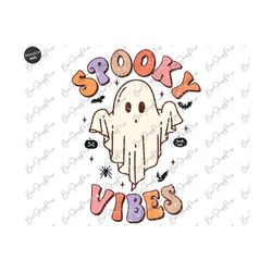 Spooky Vibes Png, Cute Ghost Png Sublimation, Fall Png, Autumn Png, Halloween Png, Png for shirt, Retro Halloween Png