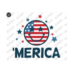 America Happy Face Svg, 4th Of July Png, 4th of July SVG, Fourth of July SVG, Patriotic Svg, Independence Day Svg, Png Sublimation
