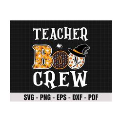 Teacher Boo Crew Happy Halloween SVG, Trick or Treat svg, Spooky Vibes Png, Witch Svg, Fall Svg, Png Files For Cricut Sublimation