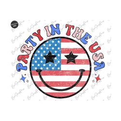 Party in the USA Png, 4th of July, Retro Png, American Patriotic Png, USA Png, America Png, Sublimation Design