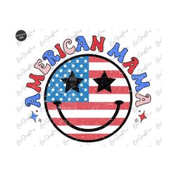 American Mama Png, Groovy American, 4th of July Png, American Png, Retro Png, Vintage Groovy American Sublimation Shirt