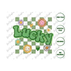 Groovy Lucky Png, St Patrick Png, Sublimation Design, Digital File