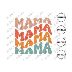 Retro Mama Row Svg, Boho Mom Shirt Design, Vintage Style Mommy Shirt Svg, Retro Mom Gift, Svg Png Eps Dxf, Degital Download