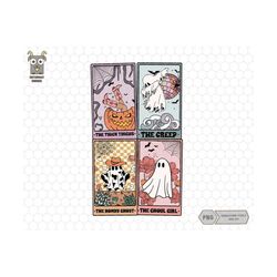 Retro Halloween Ghost Tarot Card Png, Western Halloween Png, Halloween Png, Halloween Sublimation Design, Summer Hallowe