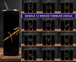 Bundle 12 Design Tumbler Zodiac, Tumbler Bundle Design, Sublimation Tumbler Bundle, 20oz Skinny Tumbler 51