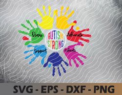 Autism Awareness Sign Language Hand Puzzle Support Svg, Eps, Png, Dxf, Digital Download