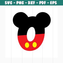 Micky numbers zero svg free, birthday svg, disney svg, instant download, silhouette cameo, free vector files, micky mous