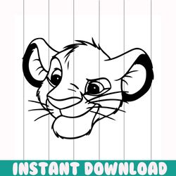 Simba svg free, disney svg, the lion king svg, instant download, cartoon svg, animal svg, lion king svg, outline svg, si