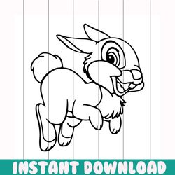 Thumper svg free, disney svg, bambi svg, instant download, rabbit svg, animal svg, free svg files disney, cartoon svg, o