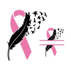 Pink Ribbon Svg, Breast Cancer Svg, Breast Cancer Gift, Cancer Awareness, Bird Ribbon Shirts, Cancer Ribbon Svg, Breast
