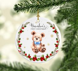 babys first christmas ornament  personalized baby name gift