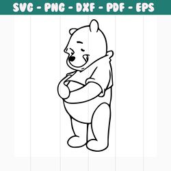 Bear winnie svg free, winnie the pooh svg, disney svg, instant download, outline svg, cartoon svg, best disney svg files