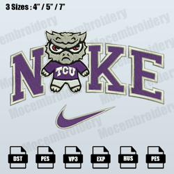 Nike TCU Horned Frogs Embroidery Designs, NFL Embroidery Design File Instant Download