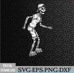 Skeleton Roller Skate Lazy Halloween Costume Skating Skater Svg, Eps, Png, Dxf, Digital Download