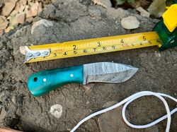Miniature Knife Custom Handmade Forged Damascus Steel Fixed Blade Full Tang Gift