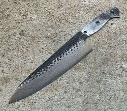 Chef Knife Blank Blade Hammered Damascus Steel