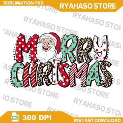 Merry Christmas Png, santa png, leopard png, merry christmas, Png Sublimation,Digital Download, Instant Download