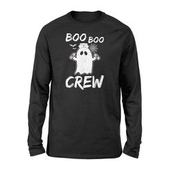 Funny Boo Boo Crew Nurse Ghost Halloween Costume Long Sleeve T-Shirt