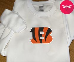 NFL Cincinnati Bengals Logo Embroidered Sweatshirt, NFL Logo Sport Embroidered Sweatshirt, NFL Embroidered Shirt
