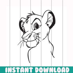 Simba svg free, cartoon svg, best disney svg files, instant download, outline svg, shirt design, the lion king svg, free