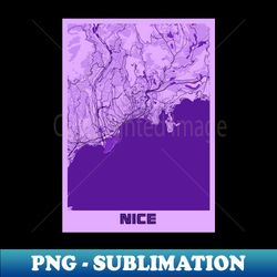 Nice - France Lavender City Map - High-Resolution PNG Sublimation File - Vibrant and Eye-Catching Typography