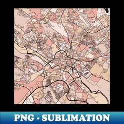 Leeds Map Pattern in Soft Pink Pastels - Decorative Sublimation PNG File - Capture Imagination with Every Detail