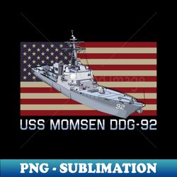 Momsen DDG-92 Destroyer Ship Diagram USA American Flag Gift - Instant PNG Sublimation Download - Fashionable and Fearless