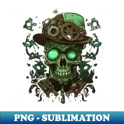 mechanical skull with hat - special edition sublimation png file - bring your designs to life