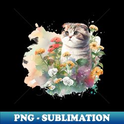 Scottish Fold cat - PNG Sublimation Digital Download - Create with Confidence