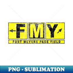 FMY Fort Meyers Page Field Airport Code Taxiway Sign Design - Decorative Sublimation PNG File - Boost Your Success with this Inspirational PNG Download